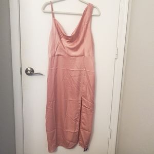 Dusty Rose Asymmetrical slip dress